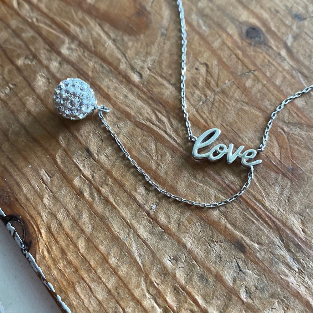 💛 925 Love Crystal Ball & Chain Necklace